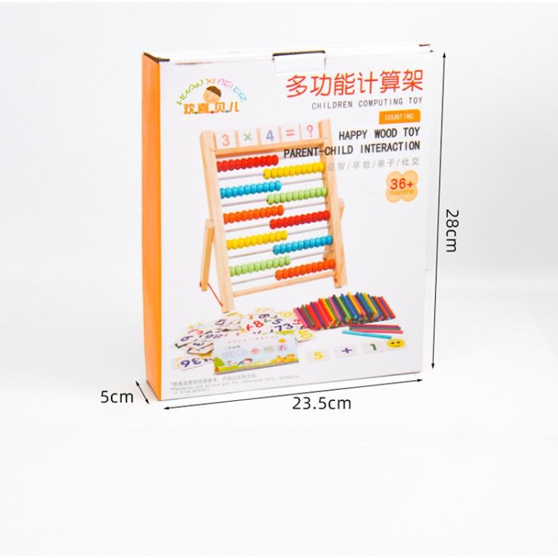 Primary School Abacus Calculation Slider with 100 Beads/Counting Sticks/Number Alphabet Cards Educational Toy Gift for Children Counting Frame