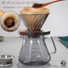 OULOVECO Coffee Dripper Set with 40 Glass Coffee Server Wooden Hand Drip 600ml Capacity with Serves Microwave Perfect for Coffee and Home Use Filters,