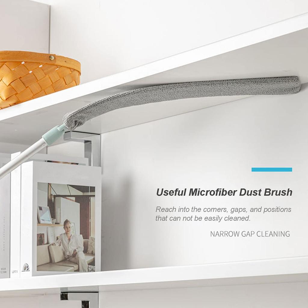 Dust Brush Gap Dust Cleaning Artifact Washable Microfiber Duster with Extension Pole Long Handle Mop for Sofa Bed Furniture Bott
