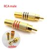 3 Pair RCA Male Connector Plug Solder Soldering Audio Video Jack Adapter Connectors Adapter for RCA Cable Video