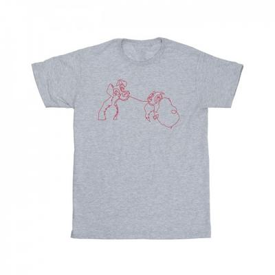 Herren-T-Shirt „Lady And The Tramp“ mit Spaghetti-Umriss