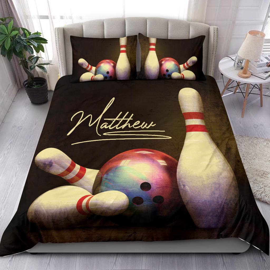 Bowling Pin Ball Lightweight Duvet Cover Sets Bowler Player Unique Gift Idea Twin Full Queen King Size Bedding Bed Sets No Quilt