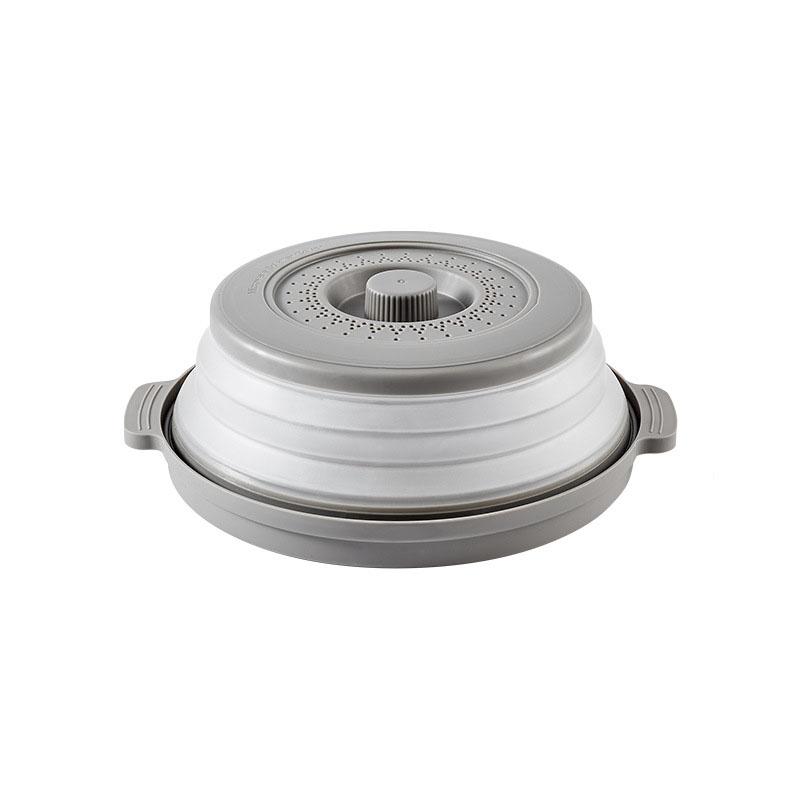 Microwave Splatter Cover Heating Folding Cover Silicone Fresh-keeping Cover Oil-proof Splash-proof Cover with Hook Cooking Lids