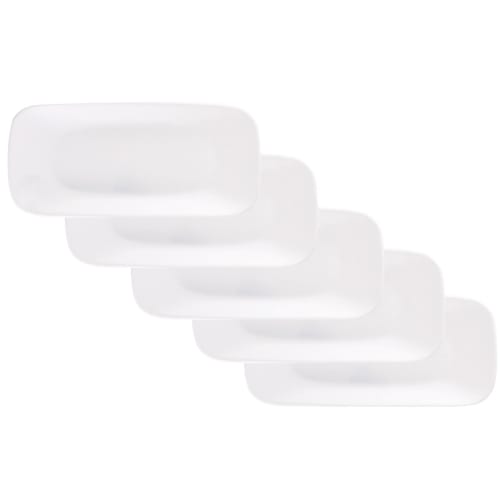 Corelle J2210-N Square Plates, 26.5cm Wide, Lightweight, Shatter-Resistant, Winter Frost White, Set of 5, CP-9627