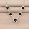 Collana d'Argento con Pietra di Onice Nera 16-18", Gioielli in Argento Sterling 925, Gioielli Mese di Nascita Luglio, Collana da Matrimonio in Onice Per Lei RN-3-22