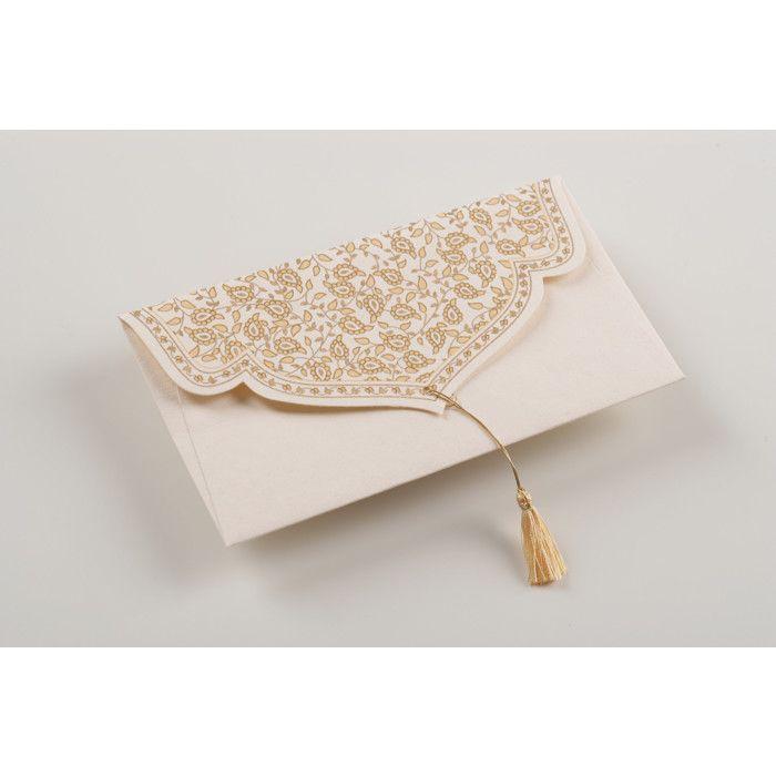 PAPERTREE TAJ Lot de 5 Enveloppes cadeau 19x10 cm - Beige poudré