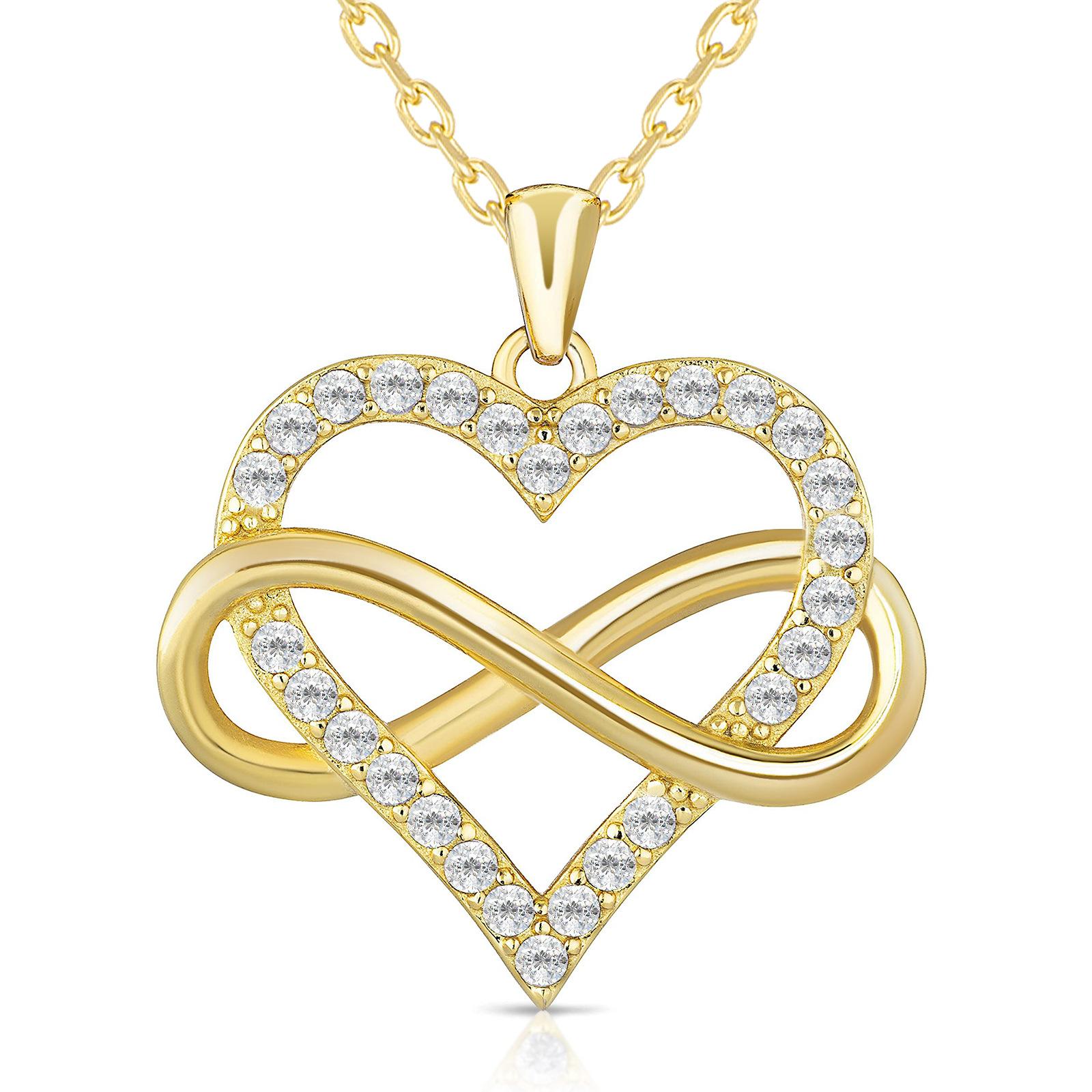 Infinite Love Necklace Women s European and American Simple Love Shaped Clavicle Neck Chain