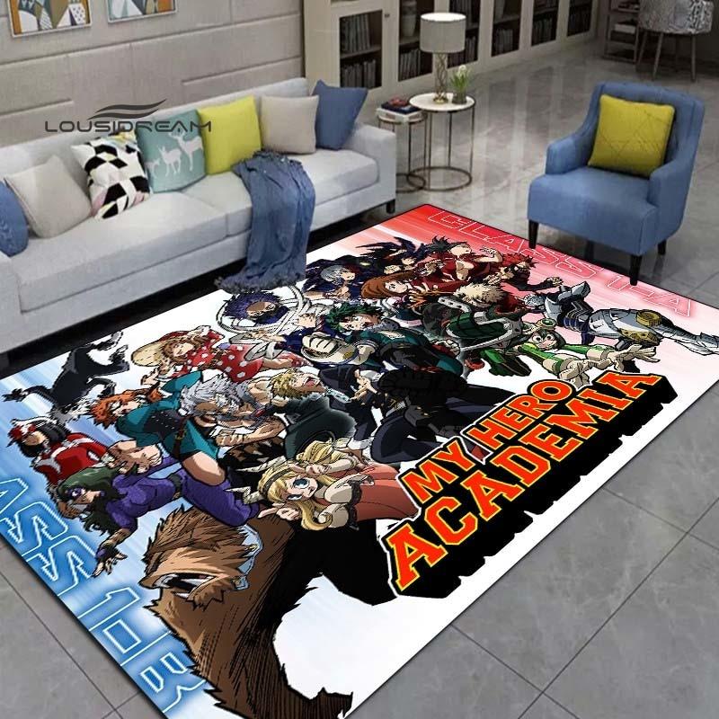Meu herói academia tapetes moda 3d impressão anime sala de estar quarto grande área tapete macio casa quarto das crianças bonito tapete