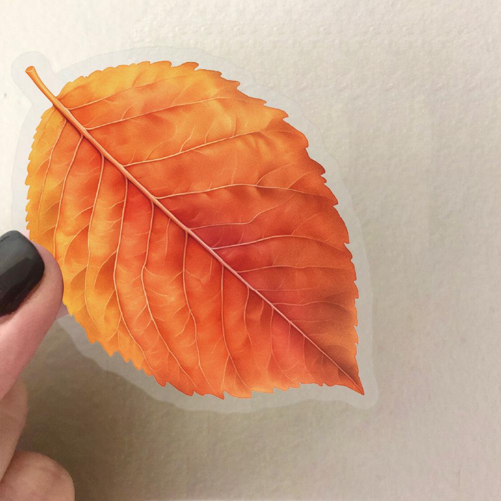 50 Transparent Ins Style Leaf Sticker Pack, Waterproof Transparent PET Manual Material Decorative Guitar Notebook