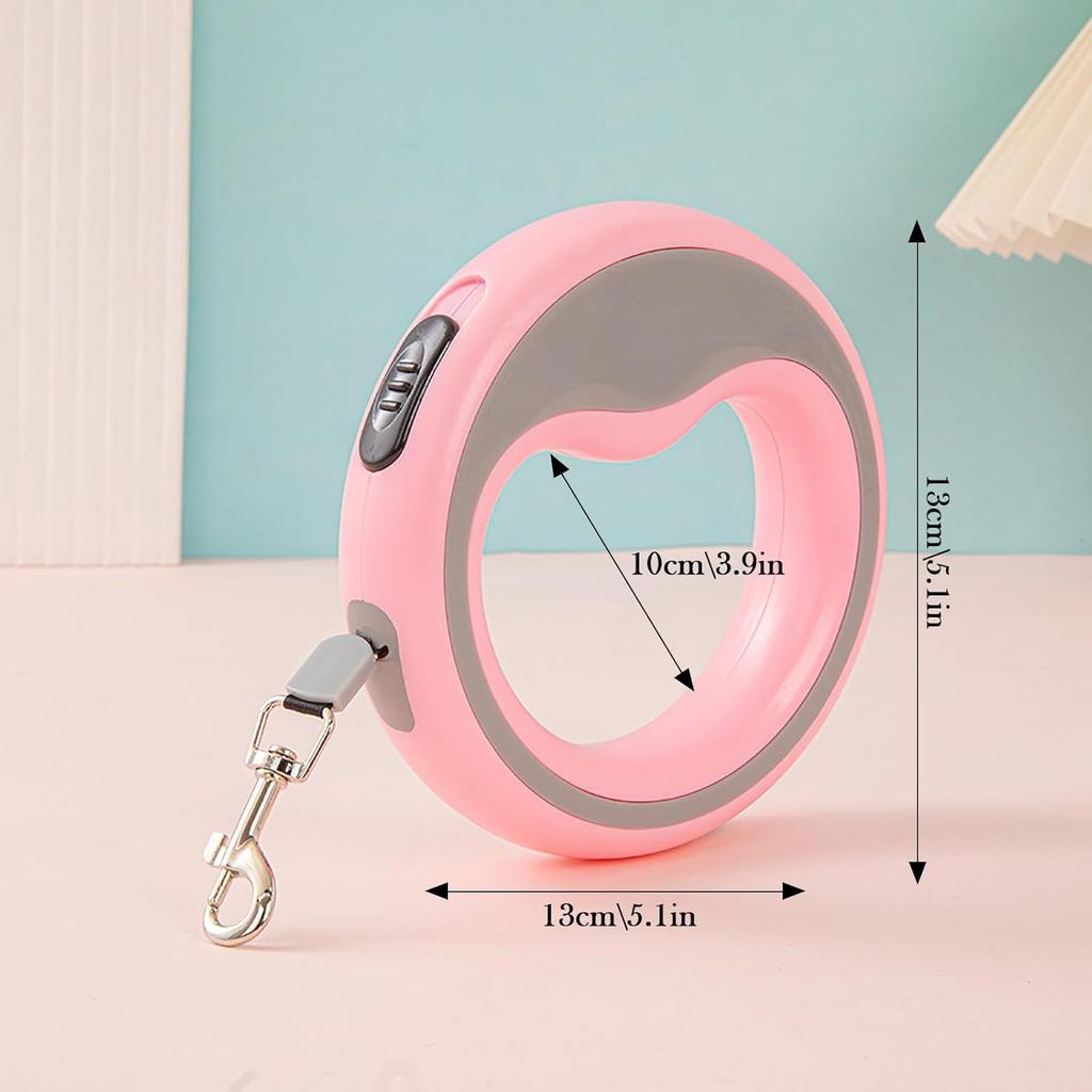 Retractable Dog Lead Heavy-Duty Extendable Dog Leads Strong Nylon Tape Leash One-Handed Brake  Lock Tangle-Free Design for Small