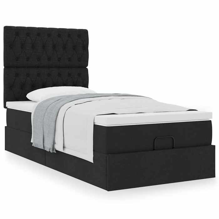 Maison Exclusive - Cadre de lit ottoman avec matelas noir 80x200 cm tissu