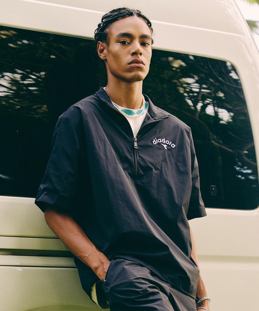 Diadora Comfy Woven Short Sleeve Anorak Black