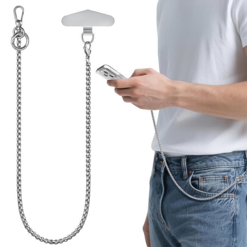 Proti krádeži Telefonní šňůrka S řetízkem na kalhoty Pevný popruh na telefon S kovovou sponou Odnímatelná Šňůrka proti pádu
