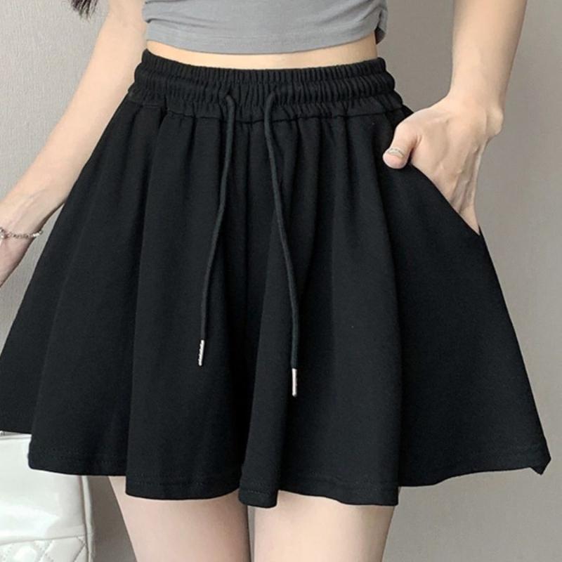 Pantaloni scurți la modă de vară pentru femei Pantaloni scurți sport de culoare uni Pantaloni versatili ocazionali cu talie înaltă Purtând pantaloni fierbinți în exterior