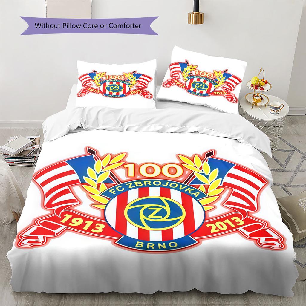 FC Zbrojovka Brno Bedding Quilt Set Quilt Cover Pillowcase Home Decoration Birthday Gift (1 * Duvet Cover + 2 * Pillowcase, Without Core)