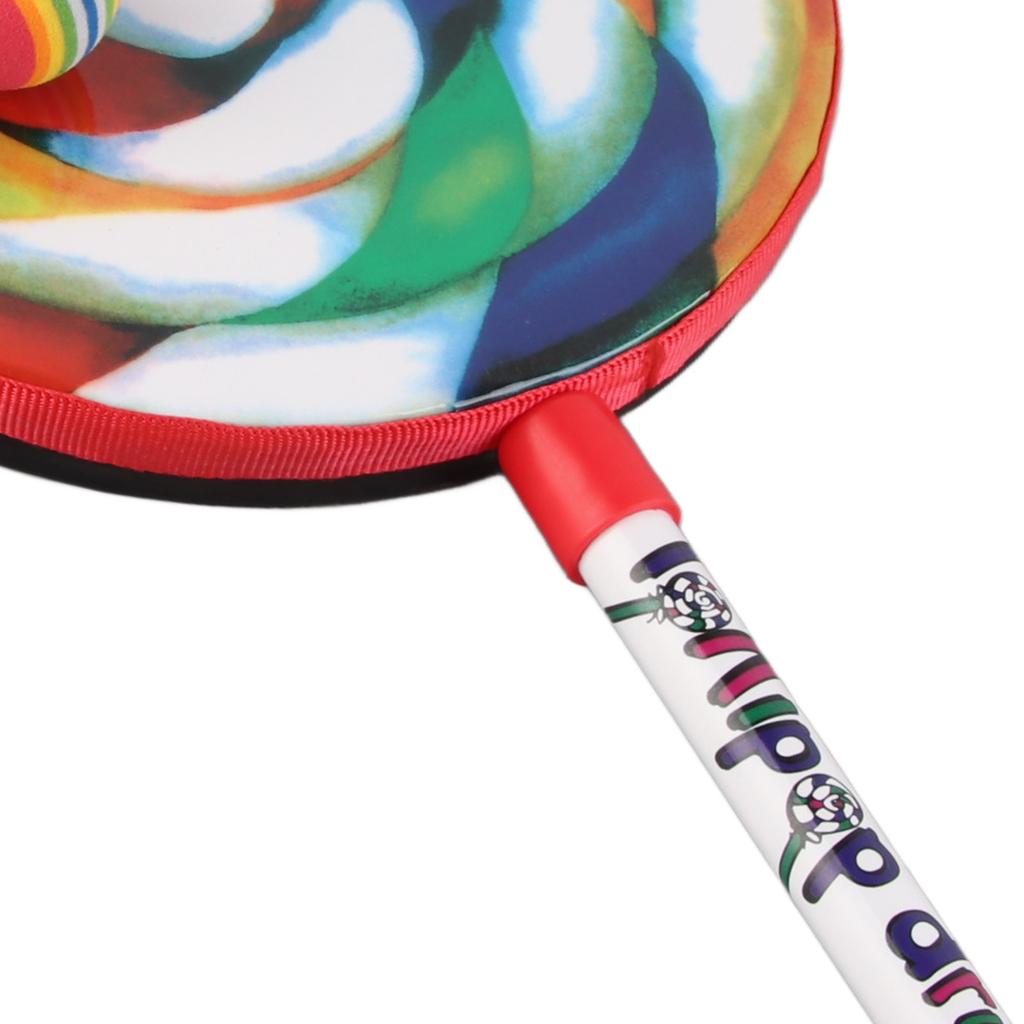 Children Hand Drum Multicolor Rainbow Percussion Instrument Musical Sound Education Tool 8in