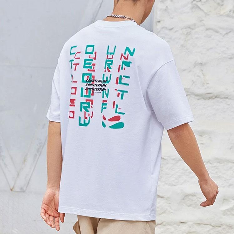 Li Ning CF Printed Comfortable Casual Versatile Short Sleeve T-Shirt Unisex Tops AHSS935-4