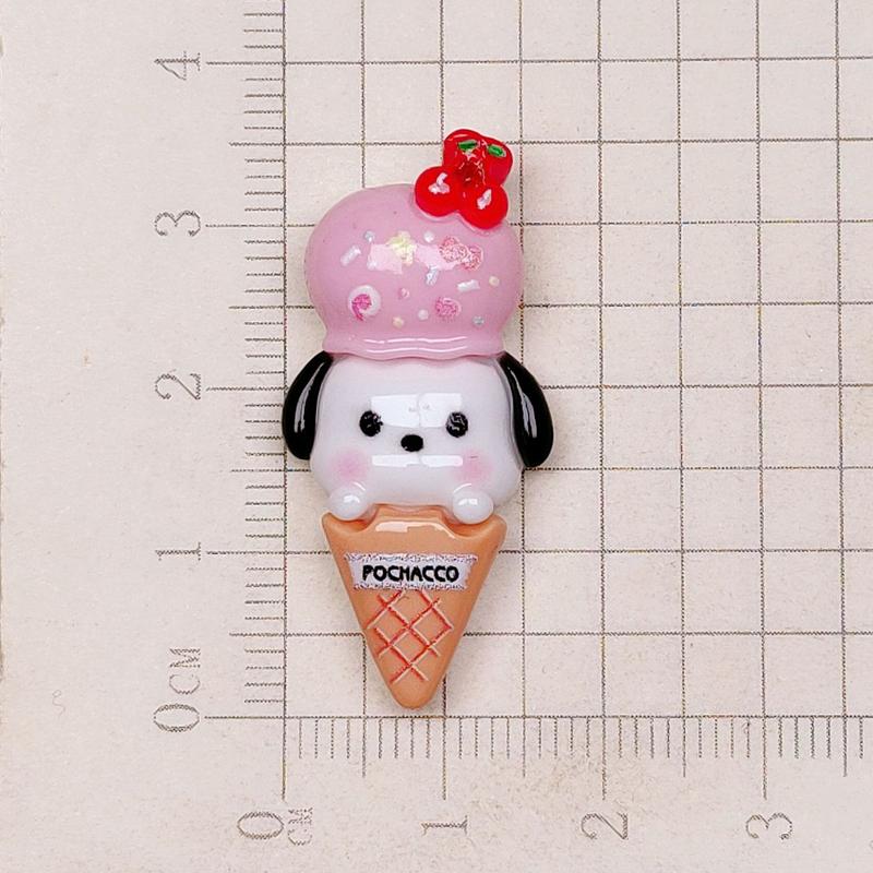 10 Pcs Cartoon Resin Cute Cartoon Animal Ice Cream Cake Style Hairpin Scrapbook Craft Diy Miniature Ornament Accessories A12