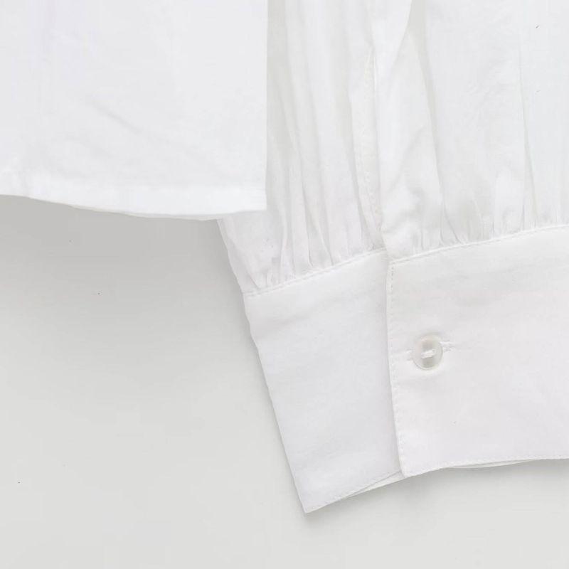 Kaslead New Arrival Women's Fashion Style Fashion Minimalist Lace Pleated Shirt Tops 1281837