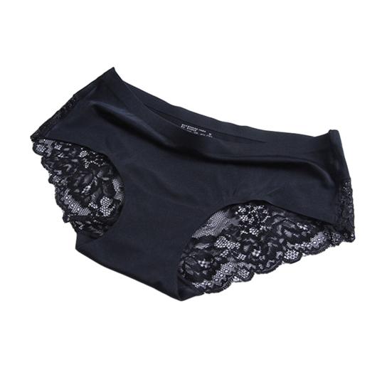 Kadınlar için Dikişsiz İç Çamaşırı İpeksi Görünmez Hipster Külot Orta Yükseklikte Dantelli Saten Esnek Bikini Külot