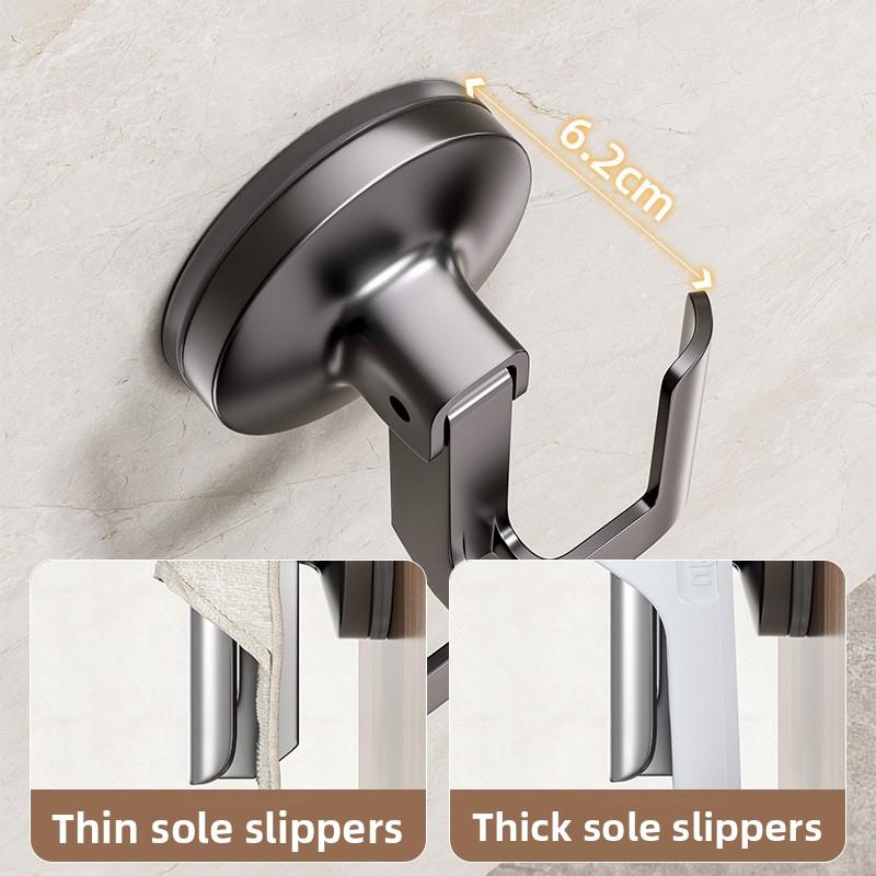 1/2pcs Bathroom Suction Cup Slippers Rack Toilet No Punching Toilet Wall Hanging Shelf Door Hook Drain Storage Tool