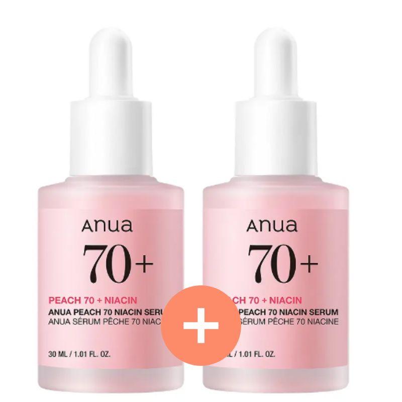 Anua Peach 70 Niacinamide Brightening Serum Radiance Tone Care Serum Set 30ml + 30ml