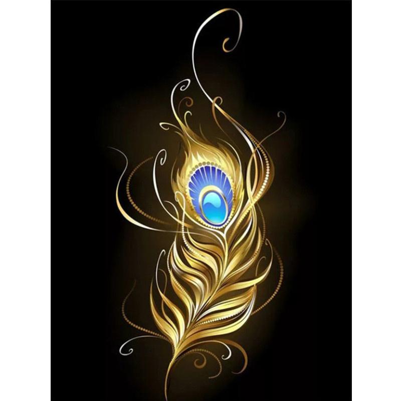 5D DIY Diamond Painting Golden Flower Diamond Embroidery Cross Stitch Kit Full Rhinestone Mosaic Home Decor