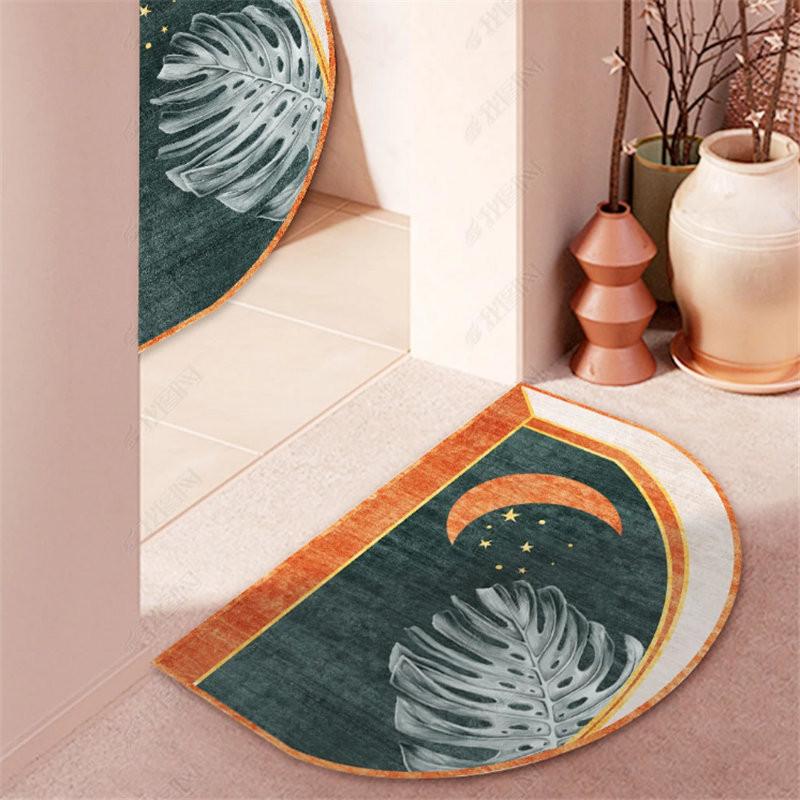 

Полукруглый коврик для ванной, впитывающий и нескользящий коврик, бытовой коврик для прихожей в ретро-стиле 40 * 60cm