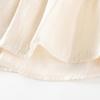Niedliche Kinderkleidung Kinder Beige Peter Pan Kragen Kleid Sommer Puffärmel Mädchen Modisches Prinzessin Auftrittskleid