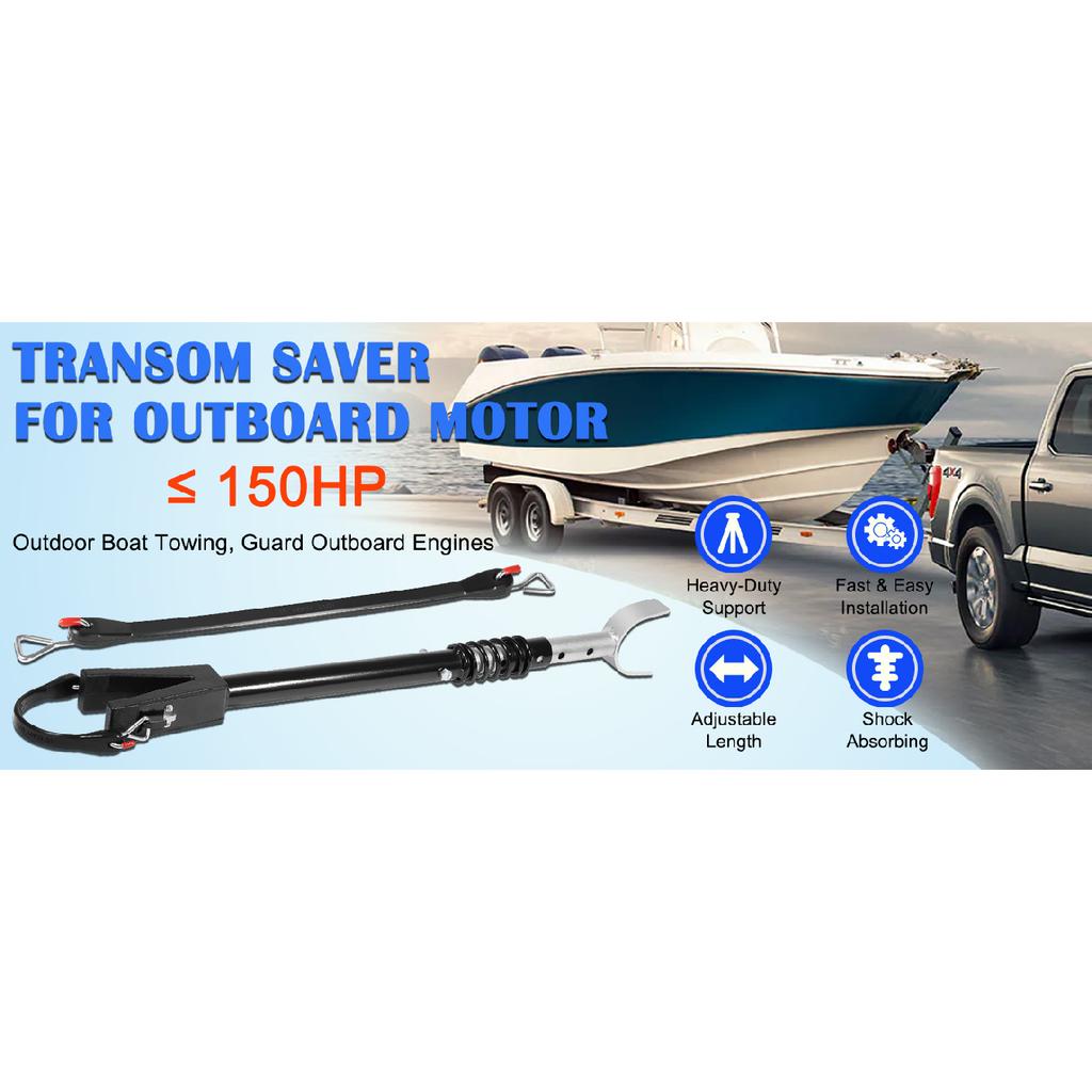 Heavy Duty Boat Transom Saver for Most Outboard Motors Up to 150HP - 20.27” to 30.7” Adjustable Outboard Motor Support Bracket