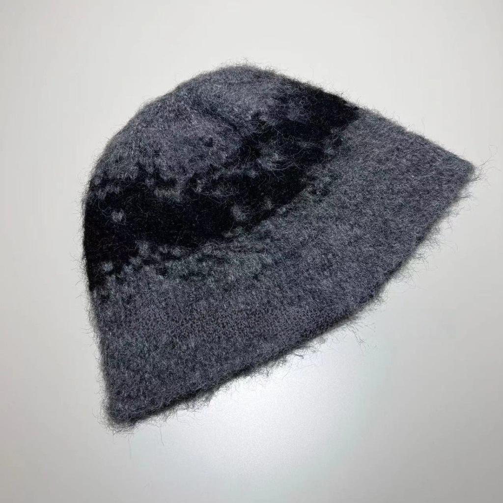 New Autumn and Winter Retro Color Block Knitted Baotou Hat Korean Version Versatile Ladies Fashion Fisherman Hat Women