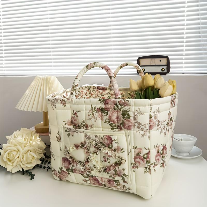 High Quality1pc Korean Style Contemporary Fabric Storage Basket, Portable Underwear Sundries Organizer, Printed Home Decor for Kitchen Bathroom