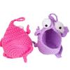 Hand-made Storage Bag Funny Crochet Decorations 2 Eyes Monster Organizer Accessories for Small Stuff Portable Handing On Wall