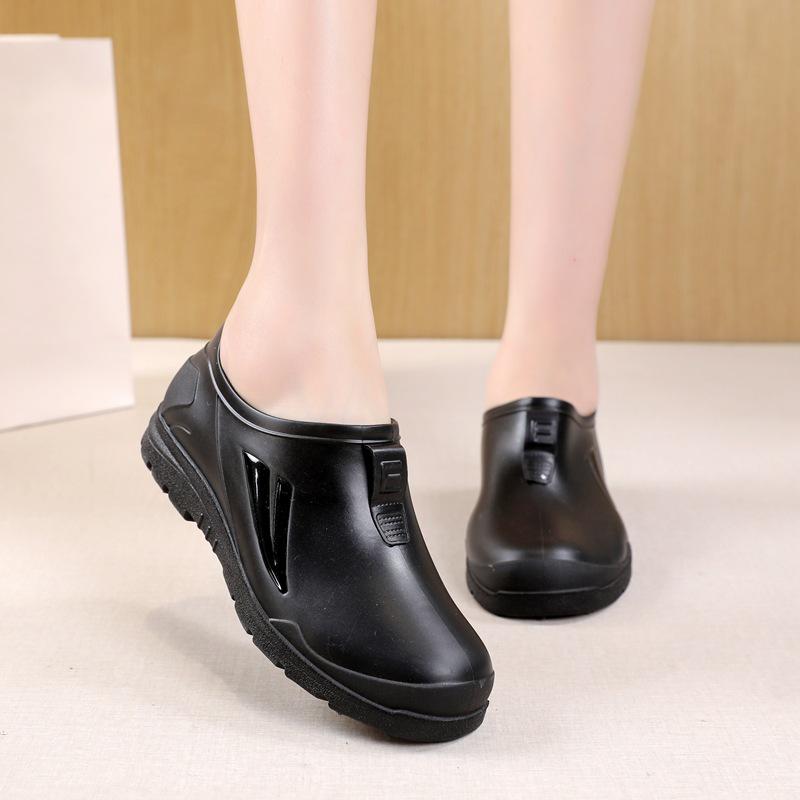 Unisex Koreaanse Stijl Waterdichte Antislip Korte Regenlaarzen - Modieuze Rubberen Schoenen voor Elk Seizoen met Lage Schacht