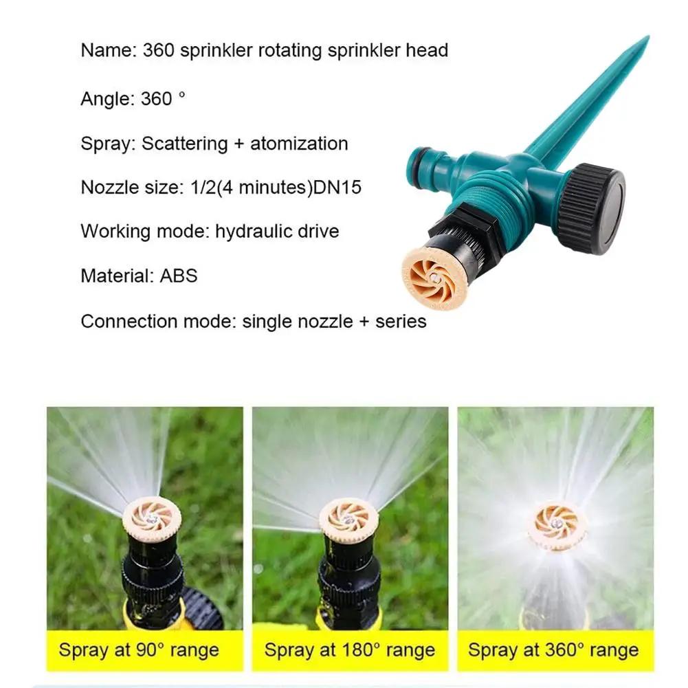 Garden Sprinkler 360° Rotation Irrigation Watering System Agriculture Ground Automatic Tube Adjustable Plug Buried Atomization