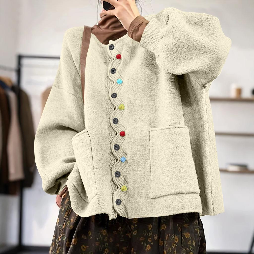 Sweaters For Women Button Long Sleeve Knit Sweater Coats With Pockets
