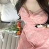 Y2K Pink Romantic Floral Spaghetti Slip Dress Women 2022 Summer Slim Elastic High Waist Party Club Mini Dresses