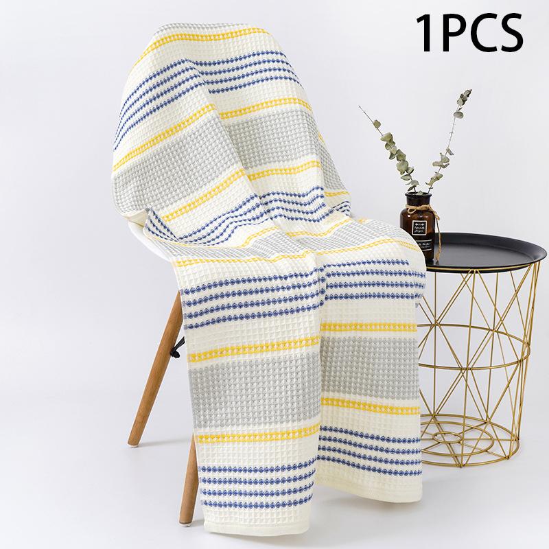 70x140cm Pure Cotton Thickened Household Towel Not Falling Off Soft Absorbent Adult Towel Colorful Striped Adult Bath Towel