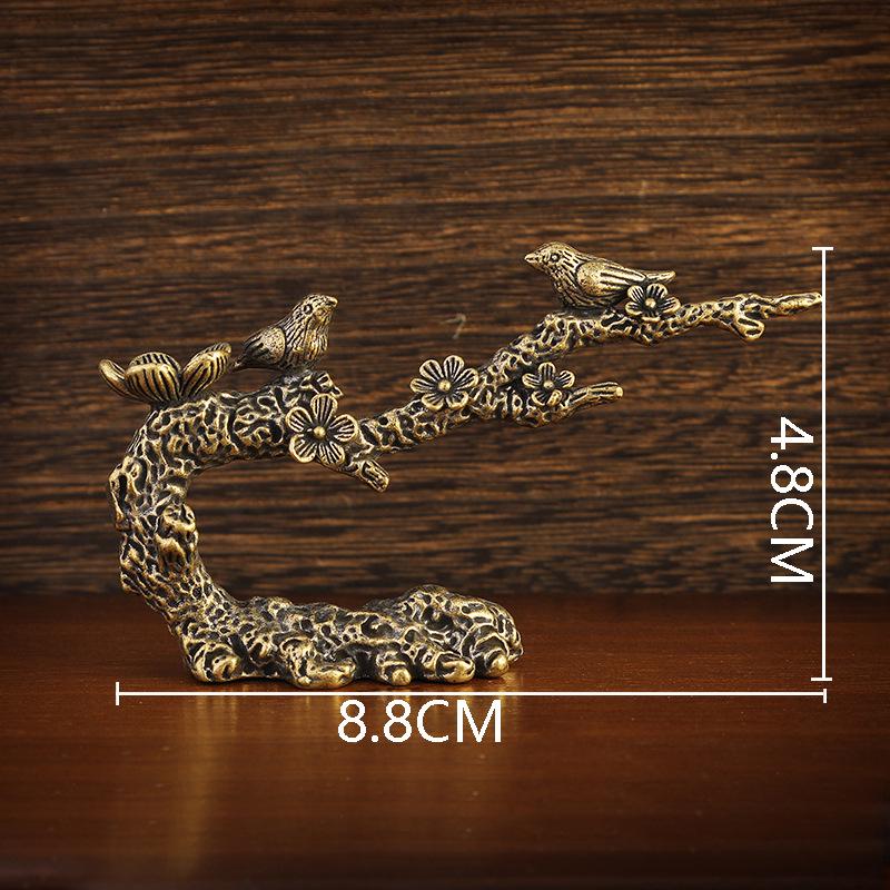 Brass Joyful Eyebrow Incense Holder - Pure Copper Agarwood Backflow Burner and Zen Tea Ceremony Ornament.