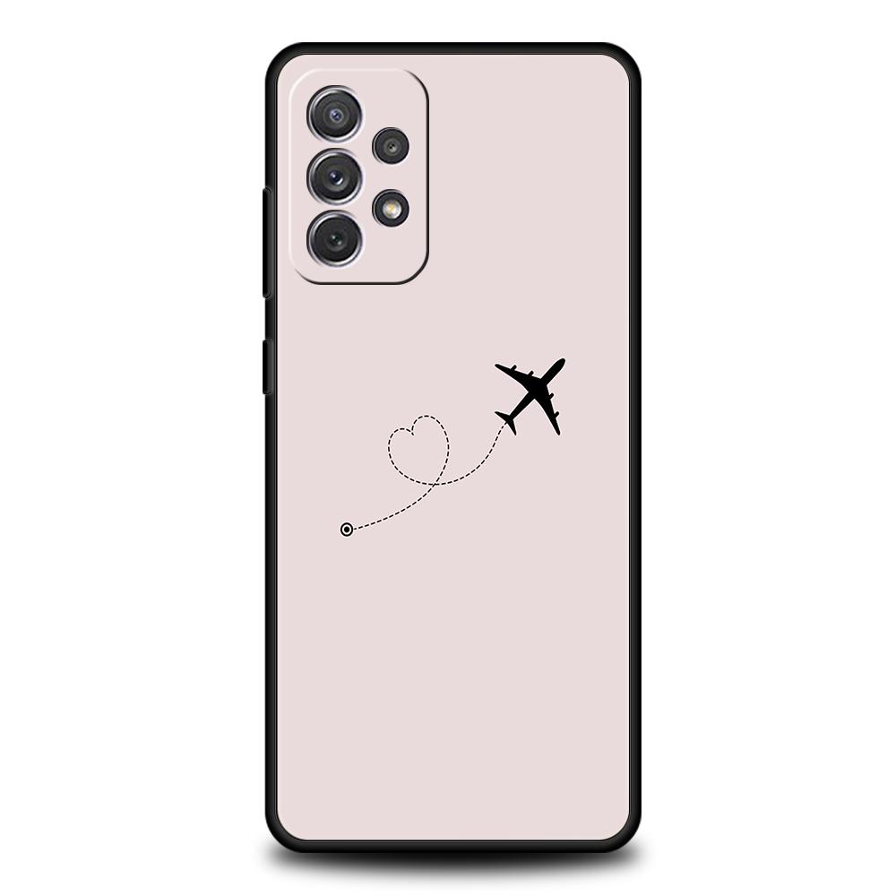 Phone Case For Samsung A15 A13 A35 A55 A51 A71 A41 A31 A21S A03S A05 A17 A23 A25 A33 A53 A73 5G A07 4G Cover Airplane Pattern
