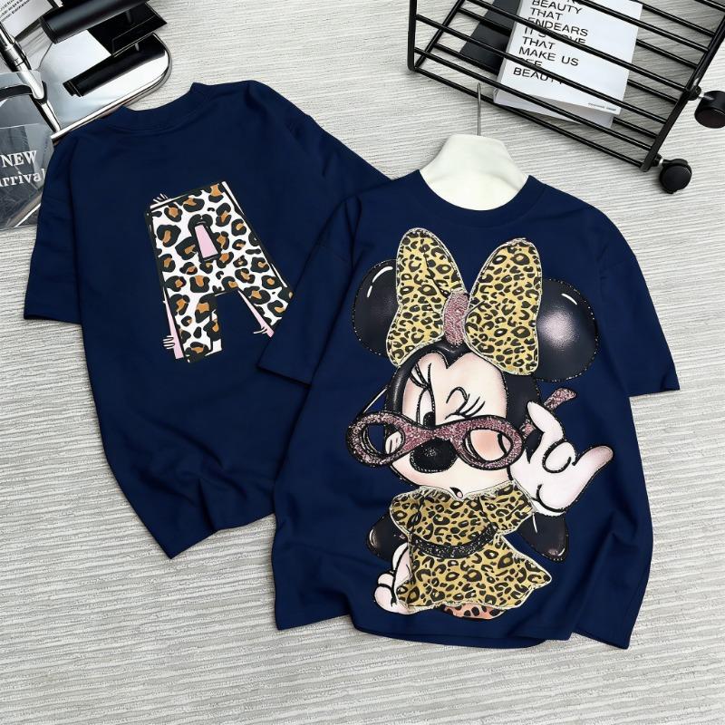Disney Minnie Maus T-Shirt Damen Mann 2026 Sommer Kurzarm Tee Anime Print Streetwear Lässiges Oberteil Tägliches Tragen Y2k Kleidung
