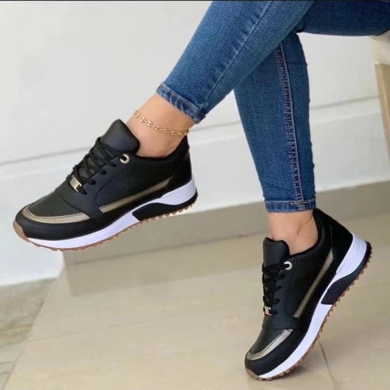 Fashion 2024 Autumn Fashion Women's Lace-up Low-top Shoes Casual Flat High-Quality Comfortable Sneakers for Women Zapatos De Mujer