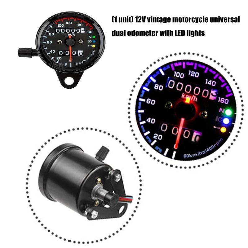 2,56 Zoll Motorrad-Instrumentencluster mit Tacho, Kilometerzähler, LED-Digitalanzeige, 12V, Universalinstrument