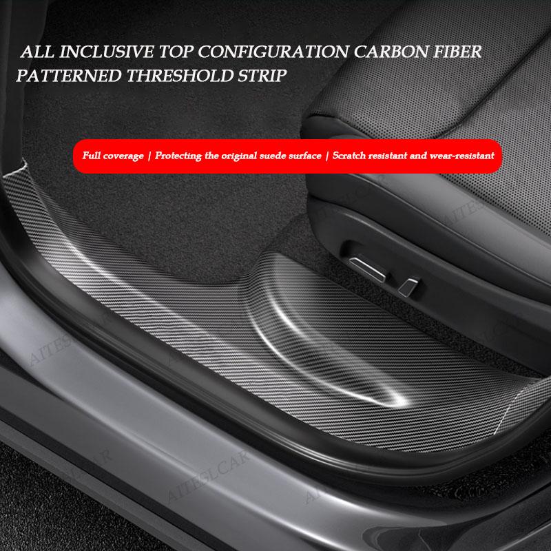 For Tesla ModelYL Launch 2026 TPE Front Rear Door Sill Guard Anti Scratch Dirt Resistant Threshold Strip Interior Protection Set