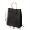 10pcs Black Kraft Paper Gift Bags with Handles Perfect for Retail Shopping, Party Favors, and Gift Packaging - Eco-Friendly Reusable Gift Totes