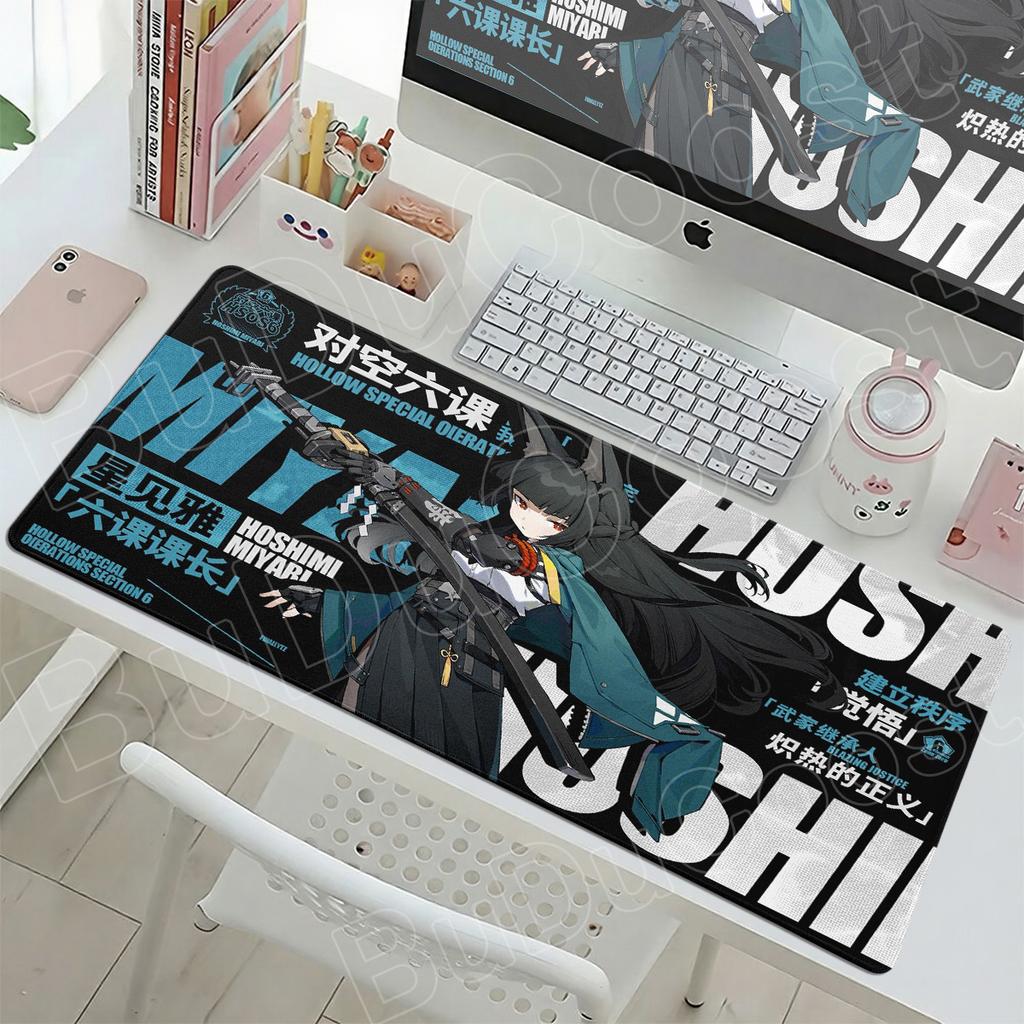 Zenless Zone Zero Gaming Mice Mat 90x40cm Computer Gamer Keyboard Cute HD Anime Mousepad Hoshimi Miyabi Non-slip Office Desk Pad