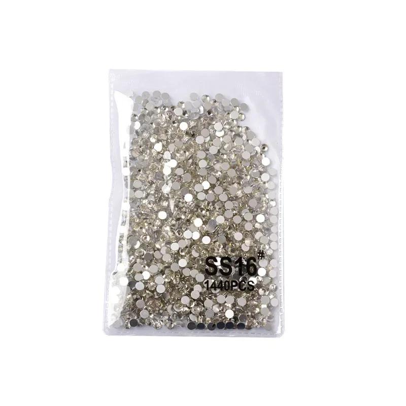 288/1440pcs/pack SS3-SS50 Crystal AB Transparent Nail Rhinestones Flat Bottom Kit Nail Decoration DIY Drill Manicure Accessories