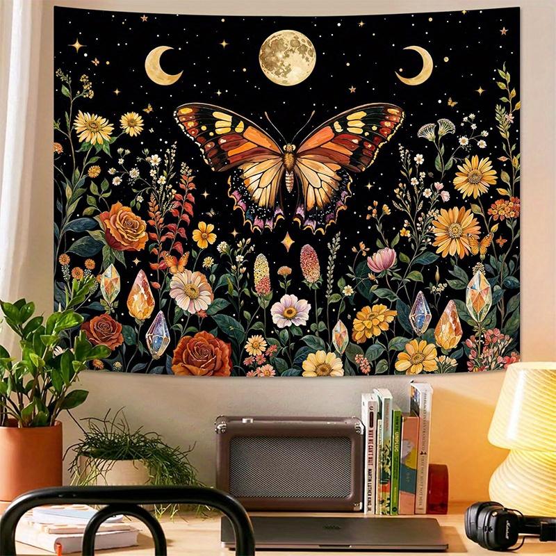 Butterfly Moon Tapestry Background Cloth Hanging Cloth Bedroom Bedside Decorative Wall Cloth Rental Dormitory Tapestry