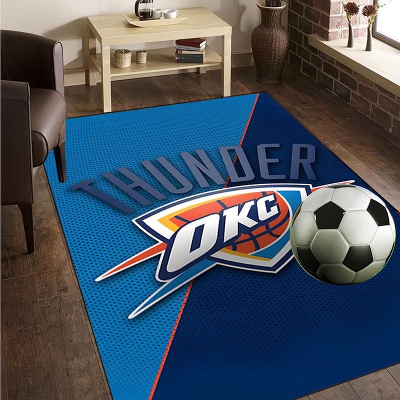 Thunder Basketball Team Rug Office Carpet Non-Slip Mat, Chair Rug Floor Covering for Gaming, Bedroom, Living Room , Home Decor Christmas Gift