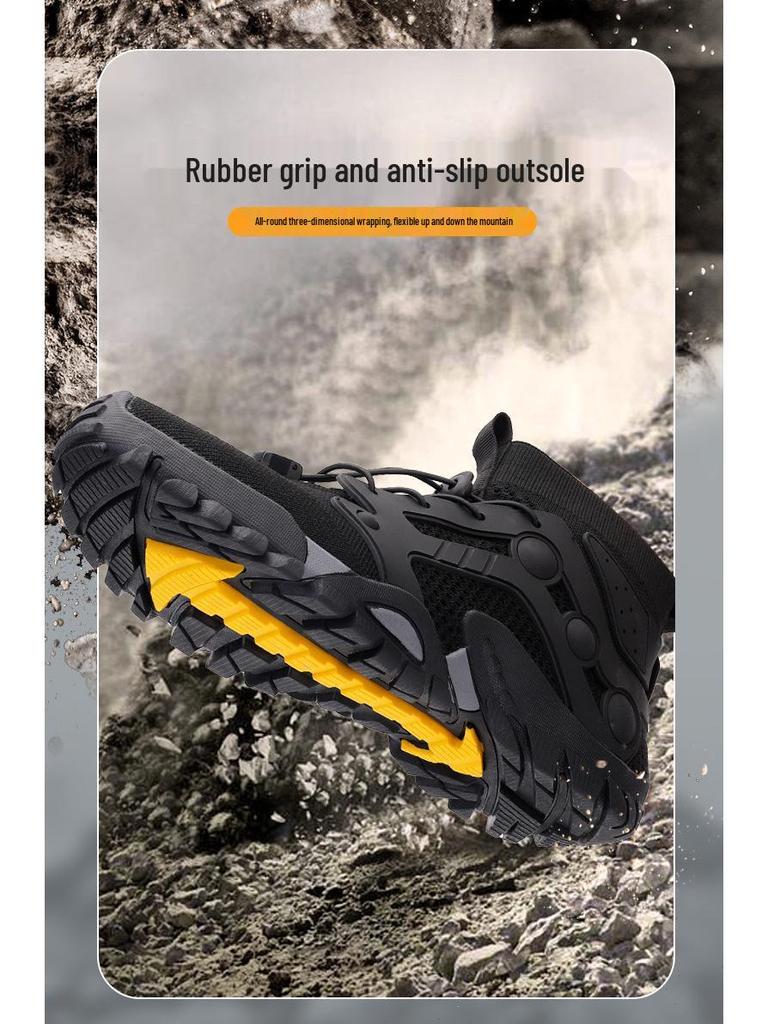 Unisex Cross-Border High-Top Fly-Knit Outdoor-Schuhe für Radfahren, Laufen und Wandern – Atmungsaktiv zum Klettern und für Offroad-Abenteuer.